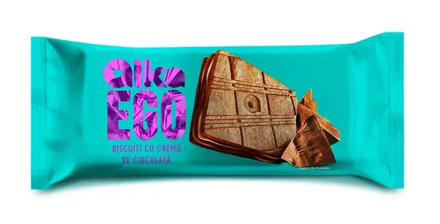 Biscuiti cu crema de ciocolata Alka Ego, 143 g