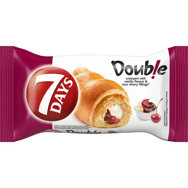 Croissant cu crema cu aroma de vanilie si visine 7 Days, 60 g