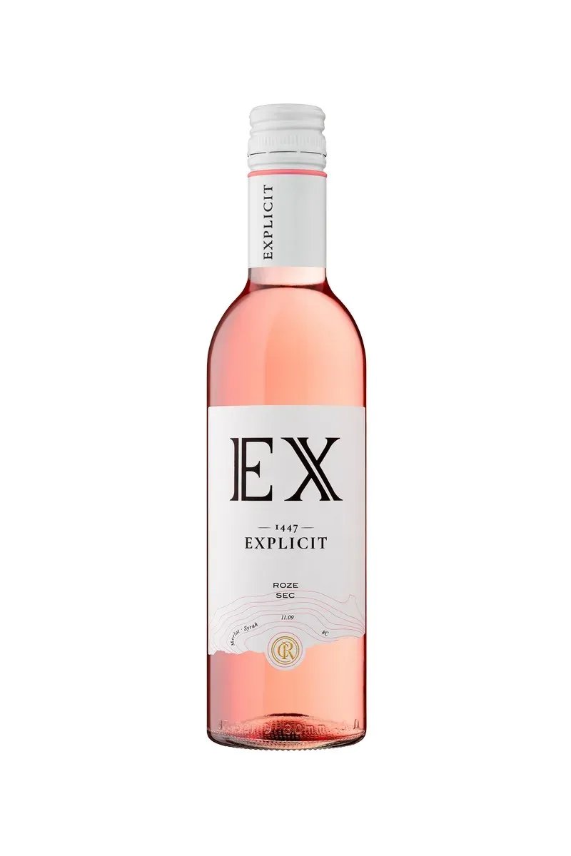 Vin rose sec Cramele Recas Explicit, Merlot, Cabernet Sauvignon si Negru de Dragasani, 0.375 l