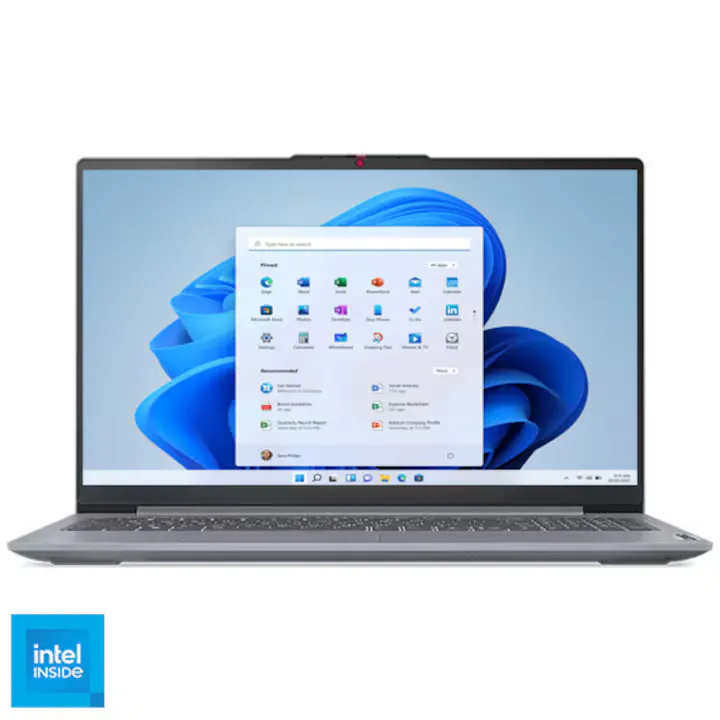 Lenovo IdeaPad Slim 3 15IAN8 cu procesor Intel® N100 pana la 3.4GHz, 15.6" FHD, 8GB LPDDR5, 128GB UFS, Intel® UHD Graphics, Windows® 11 Home S, Arctic Grey