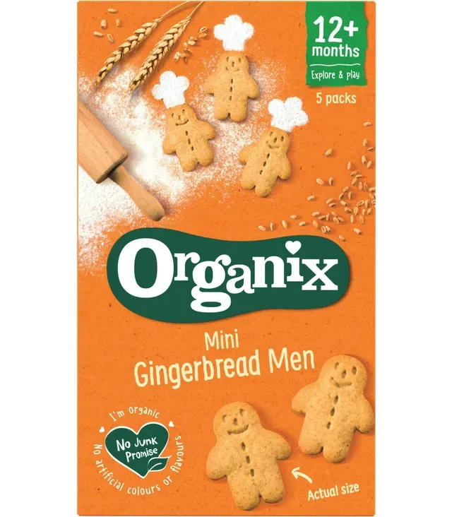 Mini biscuiti BIO cu ghimbir Organix, de la 12 luni, 5 x 20 g