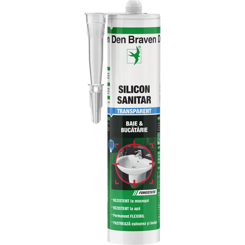 Silicon sanitar Den Braven, 280 ml, Transparent