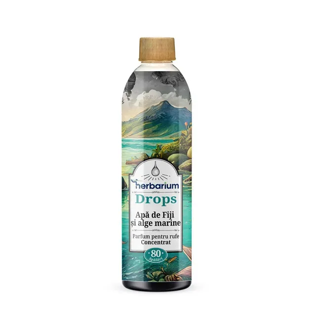 Parfum de rufe concentrat Herbarium Drops Apa de Fiji si alge marine, 80 spalari, 200 ml