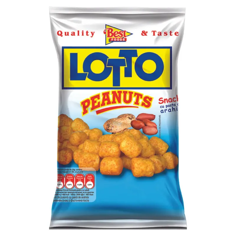 Pufuleti cu pasta de arahide Lotto Snacks, 90 g