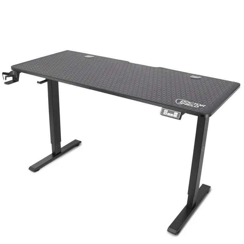 Birou Electric Reglabil pe Inaltime, Dr.Shield Nova, 140 x 60 x 75 CM, Mouse Pad XXL Full Cover - Negru