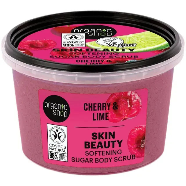Scrub de corp Organic Shop Cherry & Lime, 250 ml