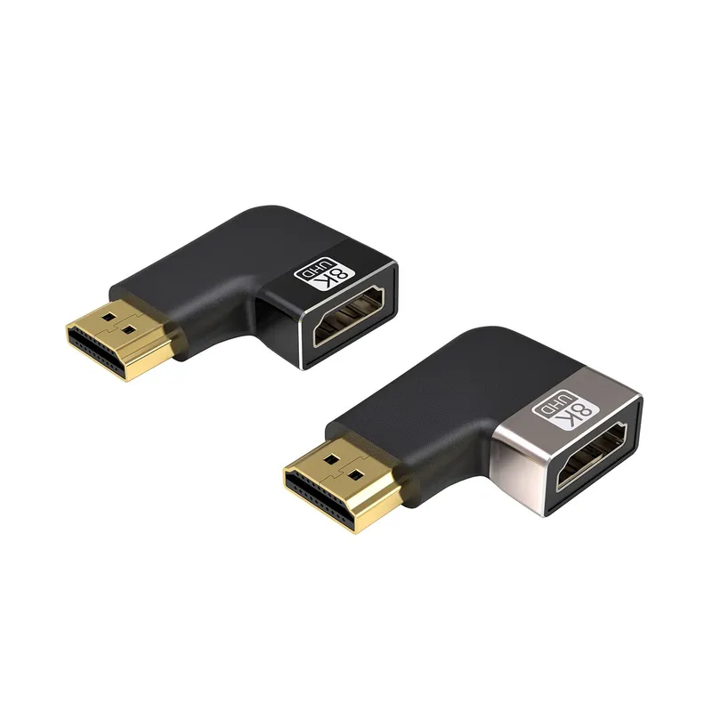 Adaptor HDMI AKESON cu Unghi Dreapta de 90 de Grade, 8K/60FPS, 4K/120FPS, Placat cu Aur 24K, HDMI 2.1