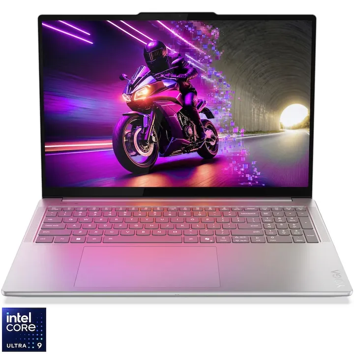 Lenovo Yoga Pro 9 16IAH10 cu procesor Intel® Core™ Ultra 9 285H pana la 5.4GHz, 16" 3.2K, OLED, 120Hz, Touch, 64GB LPDDR5x RAM, 2TB SSD, NVIDIA® GeForce RTX™ 5070 8GB GDDR7, Windows® 11 Pro, Luna Grey, 3y on-site Premium Care