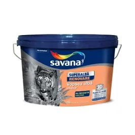 Vopsea super-lavabila interior, Savana Superalb Renovare, alb, 15 L
