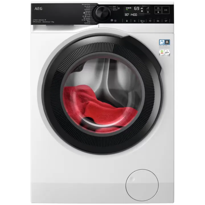 Masina de spalat cu abur cu incarcare frontala AEG LFR73944OE UniversalDose, clasa energetica A, capacitate 9 kg, 1400 rpm, WiFi, afisaj LED, alb