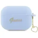Guess GUAP2LSCHSB AirPods Pro 2 cover blue/blue Silicone Charm Heart Collection