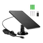 Mini panou solar pentru alimentare camere, incarcare telefon, 10W 5V, NEXTLY, cablu 3m, conector micro-usb si adaptor tip c inclus, 175x120 mm, negru