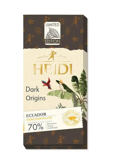 Ciocolata neagra cu 70% cacao Heidi Ecuador, 50 g