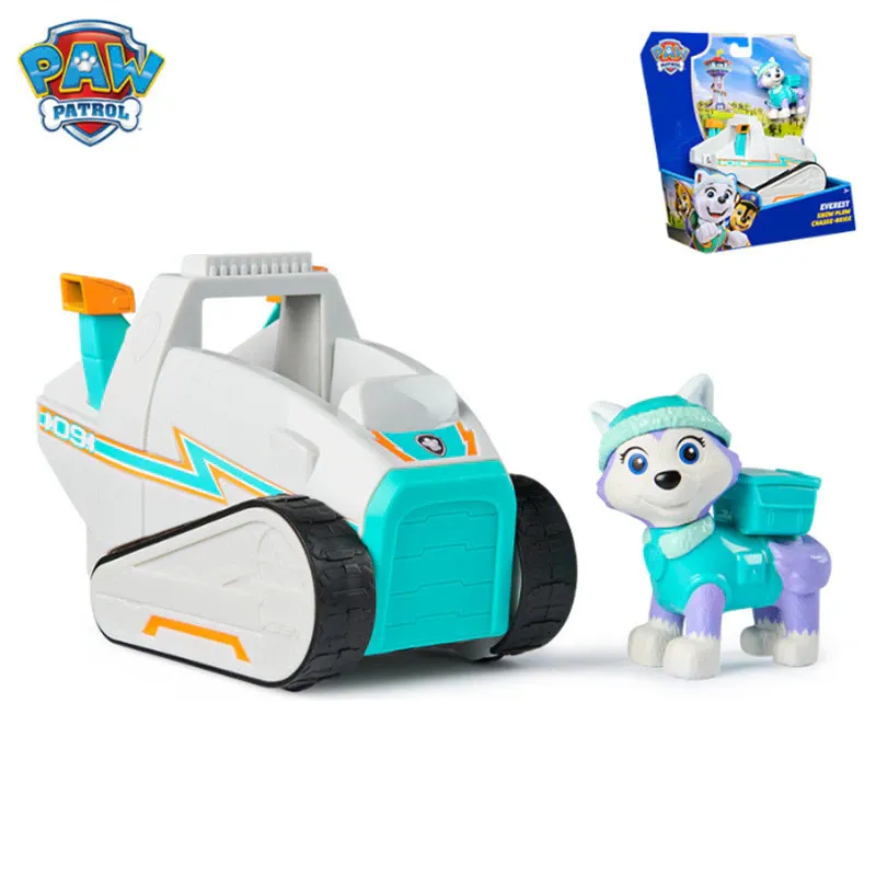 AjieQaQ® Set figurina cu vehicul Paw Patrol- Everest si Vehiculul pentru Zapada, pentru Misiuni de Salvare