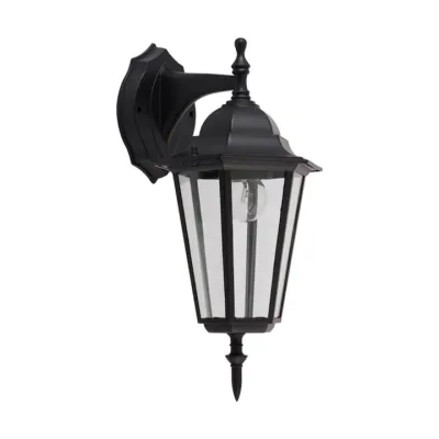 Aplica in jos de exterior, 1 x E27, IP44, design clasic, finisaj negru mat