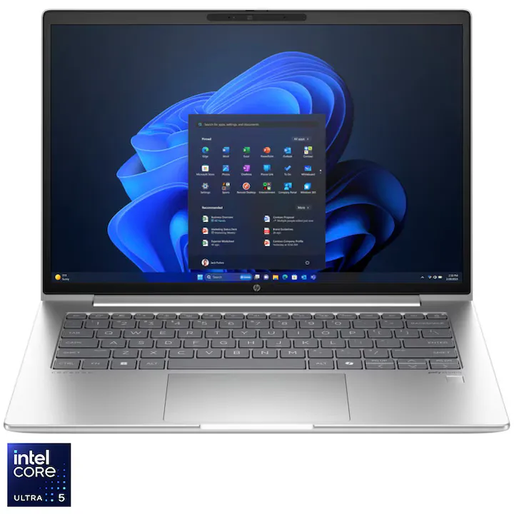 HP ProBook 440 G11 cu procesor Intel® Core™ Ultra 5 125U pana la 4.3GHz, 14", WUXGA, IPS, 16GB DDR5, 512GB SSD, Intel® Graphics, Windows 11 Pro, Silver