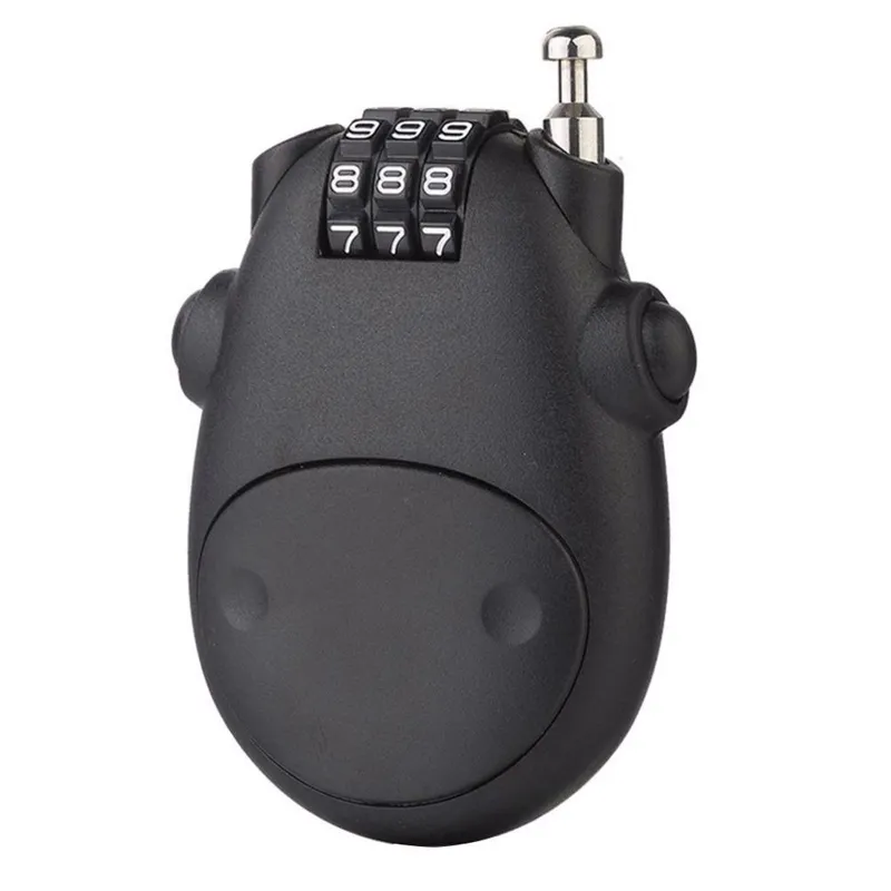 Antifurt cu cablu de otel si cifru pentru motocicleta, bicicleta, casca, negru, 75 cm