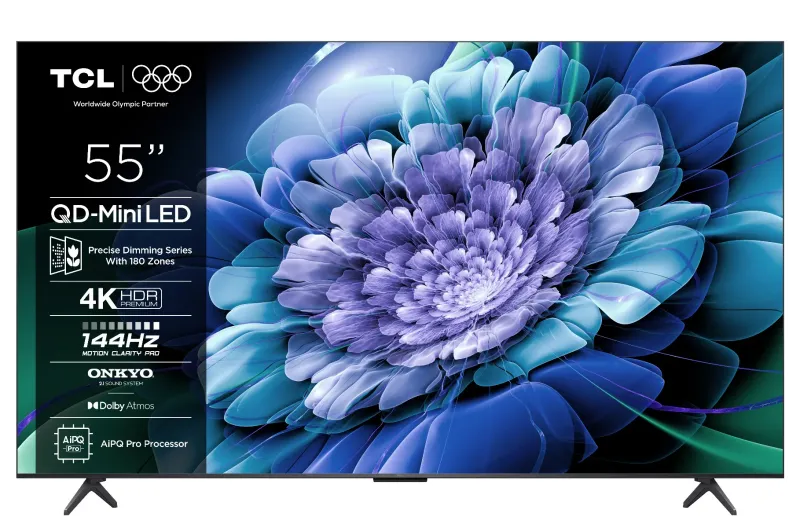 Televizor MiniLED Smart TCL 55C61K, 139 cm, Ultra HD 4K, Google TV, 100Hz, Clasa F