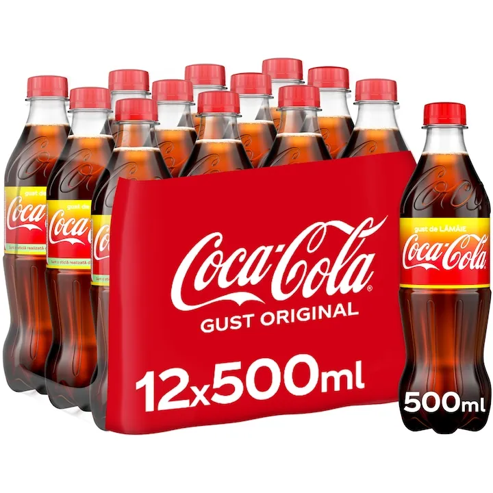 Bautura racoritoare carbogazoasa Coca – Cola Lemon, Pet, 12 x 0.5l