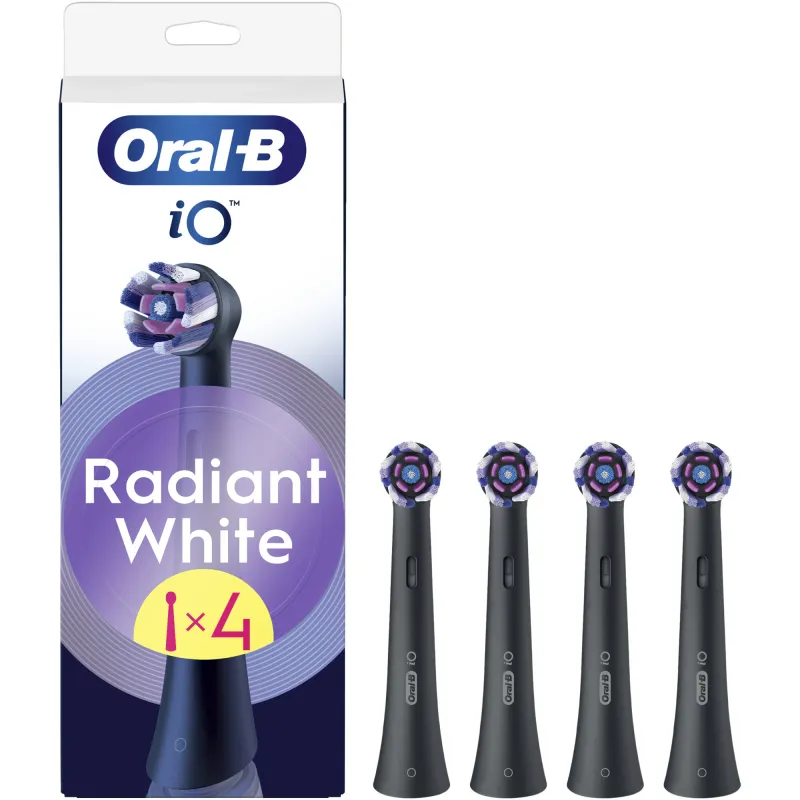 Rezerve periuta de dinti Oral-B iO Radiant White, compatibile doar cu seria iO, Negru, 4 buc