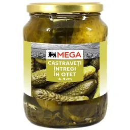 Castraveti intregi in otet 6/9cm 680g