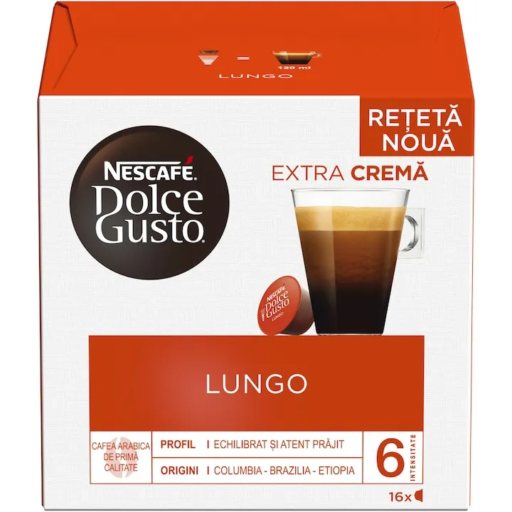 Capsule Nescafé Dolce Gusto Lungo, 16 capsule, 104g