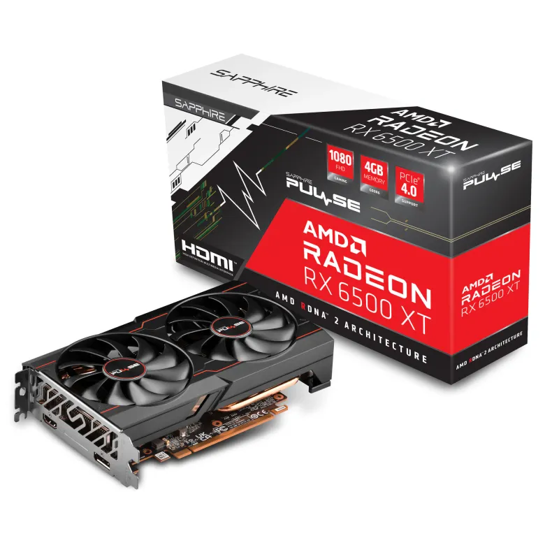 Placa video Sapphire Pulse Radeon RX 6500 XT, 4GB GDDR6, 64-bit