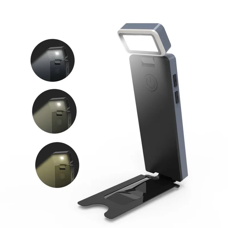 Lumina pentru Citit, lampa de noapte portabila cu LED-uri cu fixare in clip, reincarcabila USB 3 culori si 5 luminozitate reglabila, lampa de citit compacta si de lunga durata