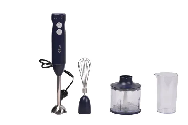 Mixer vertical cu accesorii Qilive Q.5716 Colorama, 1000W, functie turbo, albastru