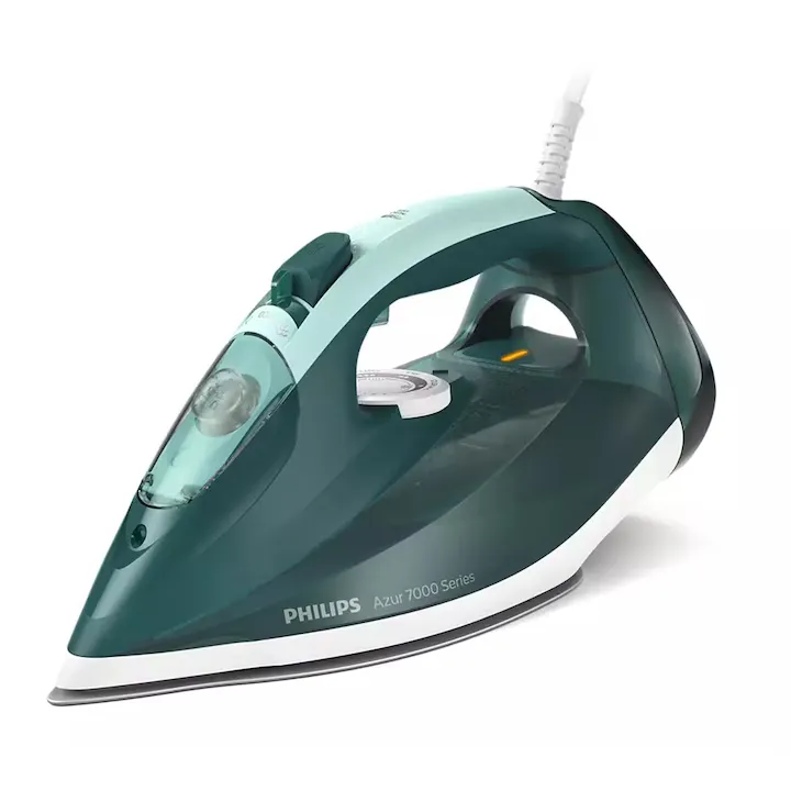 Fier de calcat cu abur, Philips, Azur Series 7000 DST7031/70, 2800 W, 250 g abur, Rezervor 300 ml, Verde opal