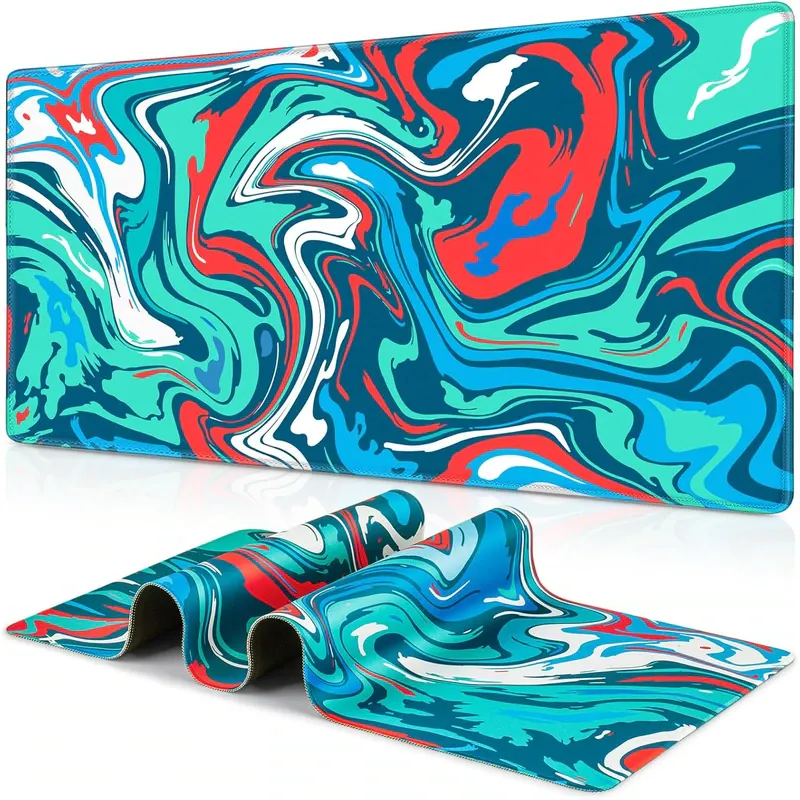 Mousepad XXL Luoistu, protectie birou, impermeabil, reversibil Verde/Gri, 90x40x0,3cm-Albastru