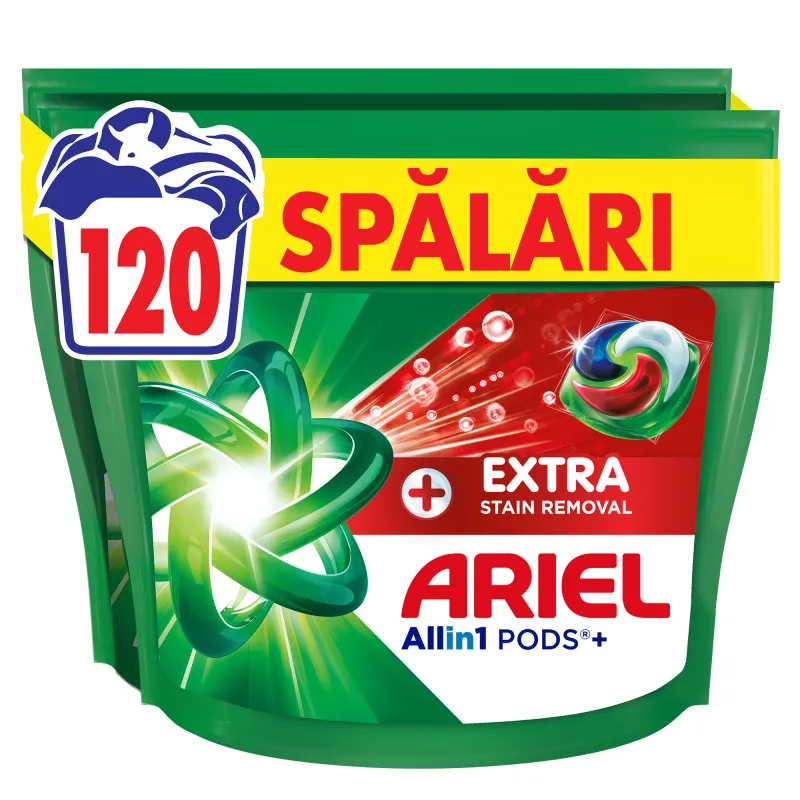 Detergent de rufe capsule Ariel Allin1 PODS +Extra Stain Removal, 120 Spalari