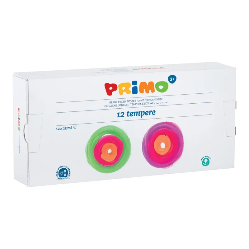 Set de 12 culori tempera Primo morocolor 25 ml