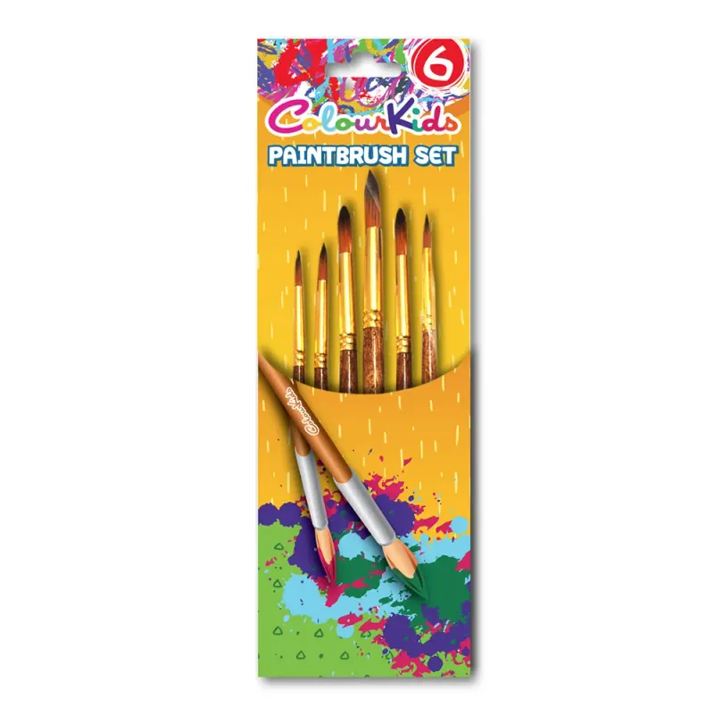 Set de 6 pensule cu varf ascutit de grosimi diferite