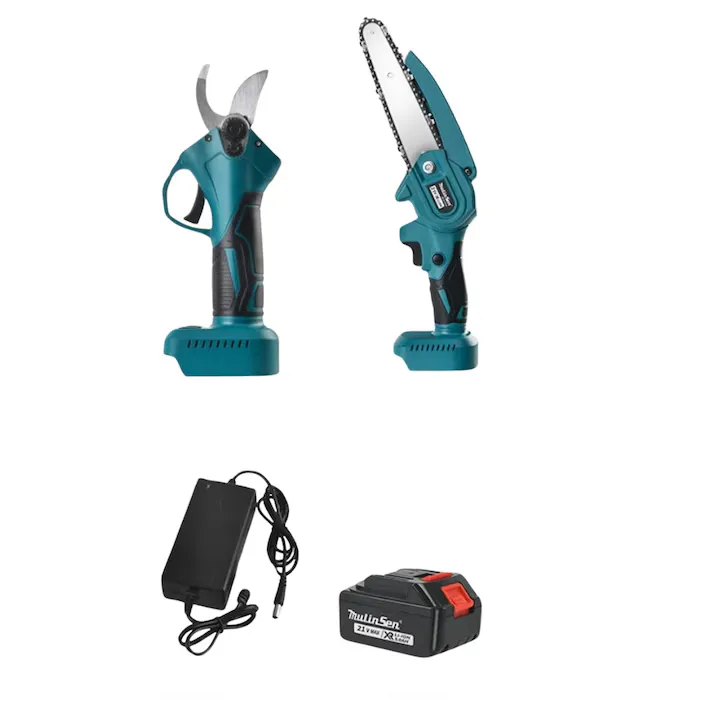 Set Foarfeca si Drujba Macvi® Electrica Taiere Rapida, Fara Efort, cu Acumulator si Incarcator