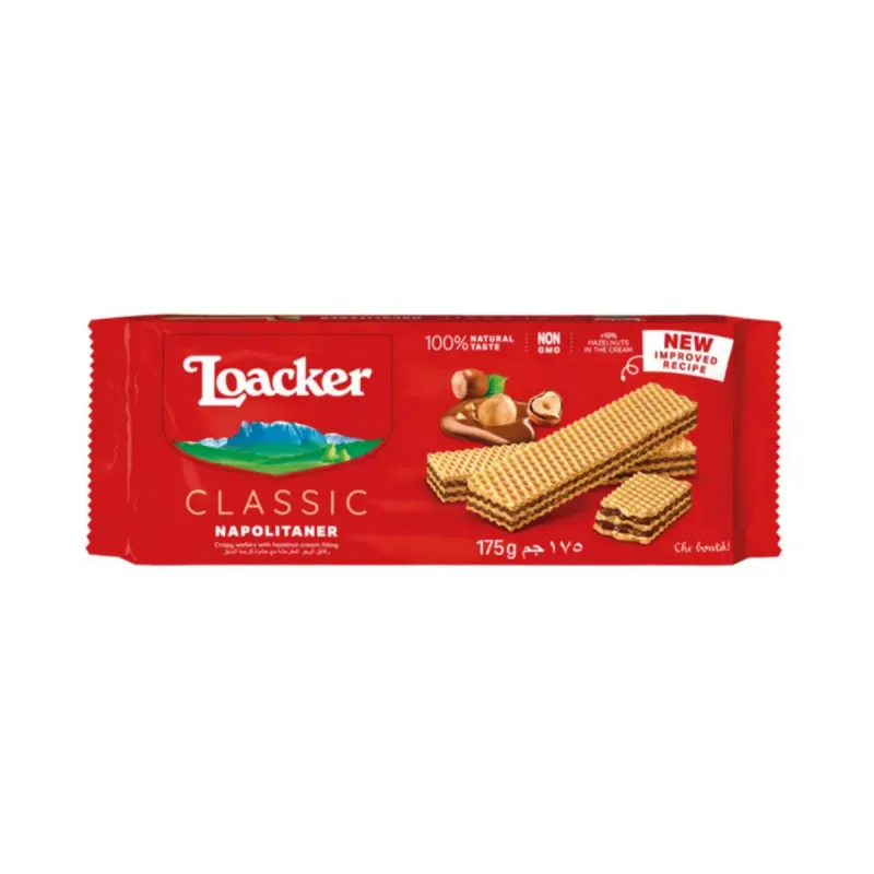 Napolitane cu umplutura cu crema de alune Loacker, 175 g