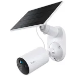 Kit camera de supraveghere + panou solar TP-Link Tapo C410 KIT, 3MP, 2K 2304x1296, Color Night Vision, Two-Way Audio, detectie AI, alarma luminoasa si sonora, acumulator, montare fara cabluri, IP65