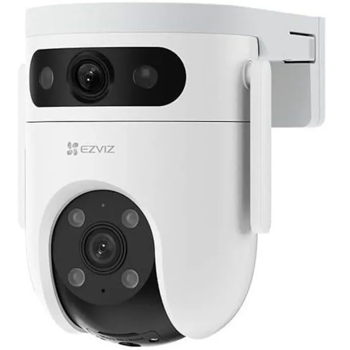 Camera de supraveghere exterior Ezviz H9c Dual, 3+3MP, 2K, Iluminare Duala, Alarma Acustica si Optica, Auto Tracking, card MicroSD pana la 512 GB si stocare in Ezviz CloudPlay, microfon, detectarea formei umane/vehiculului cu ajutorul AI