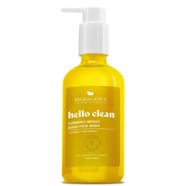 Gel de curatare cu vitamina C si extract de orez Bio Balance Turmeric Bright Hello Clean, 250 ml