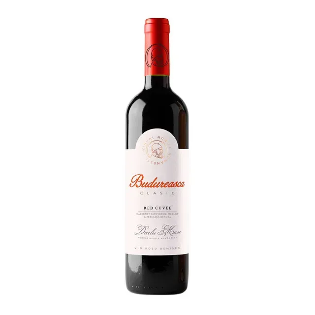 Vin rosu demisec Budureasca Clasic Red Cuvee, Cabernet Sauvignon, Merlot si Feteasca Neagra, 0.75 l
