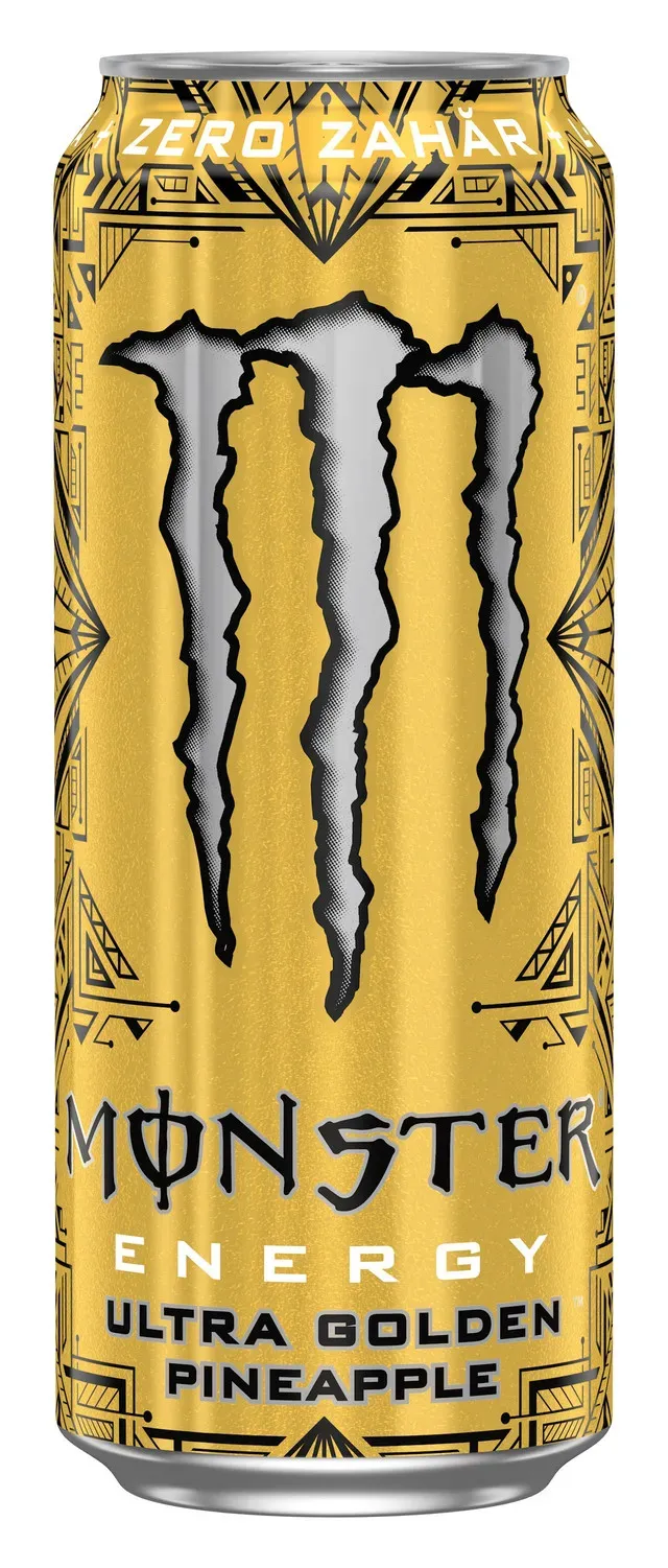 Bautura energizanta Monster Ultra Golden Pineapple Zero Zahar, doza, 0.5 l