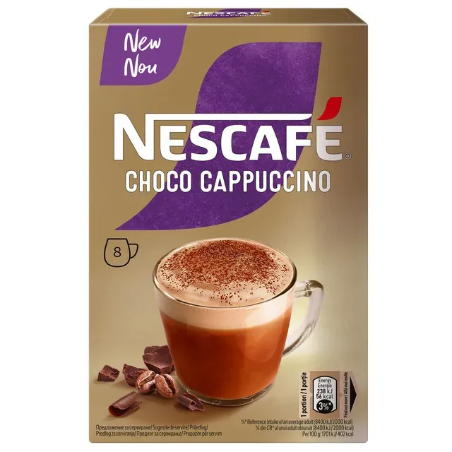 Cafea instant Nescafe Cappuccino Choco, 8 x 14 g