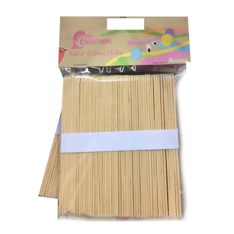 Set 50 de betisoare Auchan din lemn natural