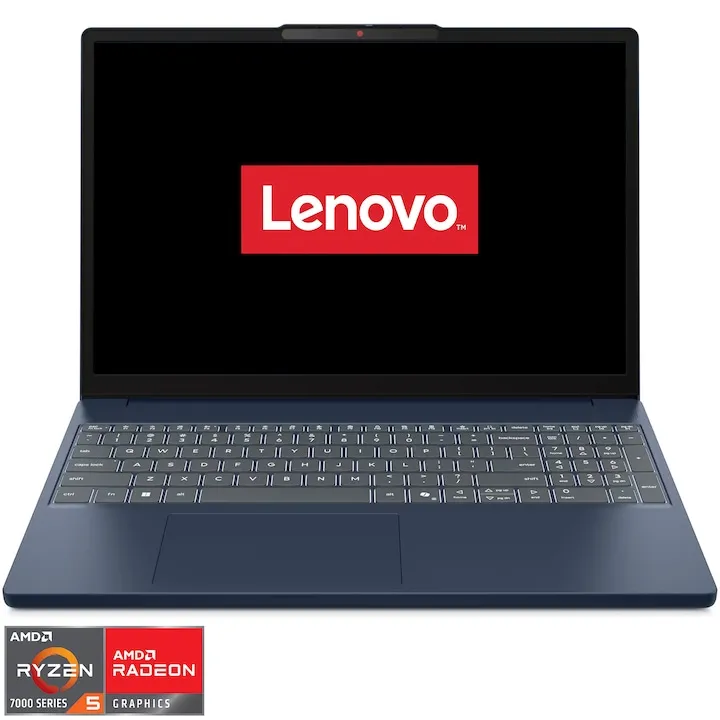 Lenovo IdeaPad Slim 3 15ARP10 cu procesor AMD Ryzen™ 5 7535HS pana la 4.55GHz, 15.3" WUXGA, IPS, 16GB DDR5 RAM, 512GB SSD, AMD Radeon™ 660M Graphics, No OS, Cosmic Blue