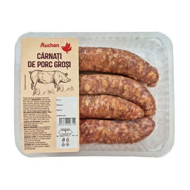 Carnati de porc grosi Auchan, +/- 700 g