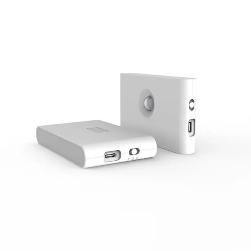 Lumina de noapte LED Leccik, reincarcabila, cu senzor de miscare, portabila, baza magnetica, 300mAh, lumina galben calda