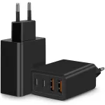 Incarcator pentru telefon mobil si tableta, MOGU, adaptor PD dublu de incarcare rapida de 120 W, 2USB+2PD, negru