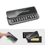 Suport numar auto temporara Mercedes Premium - aliaj, Logo Mercedes, Bronz, Capac magnetic, Doua seturi de numere A/B, Include 8 seturi de autocolante magnetice pentru numere, Suport adeziv 3M