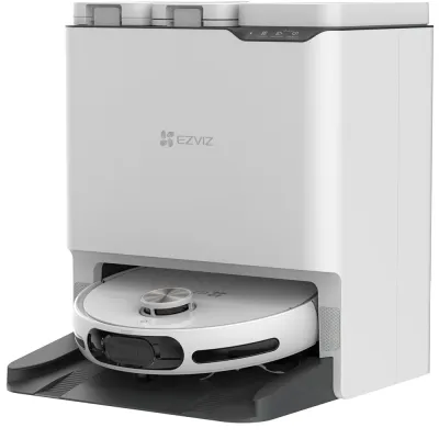 Aspirator robot EZVIZ RS20 Max, 0.4l, 20V, autonomie max 220 min, Wi-Fi, functie mop, alb-negru