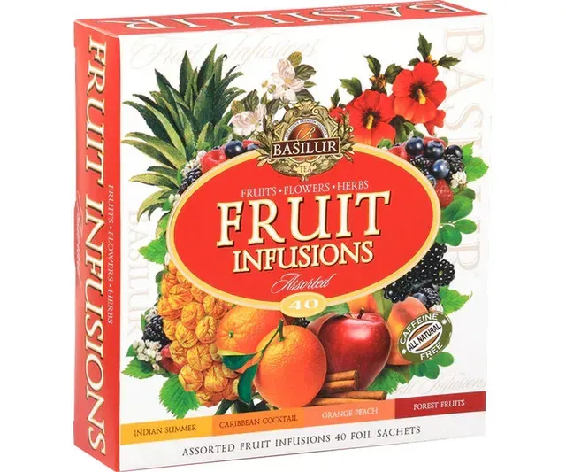 Colectie ceai de fructe asortat Basilur Fruit Infusions, 40 pliculete